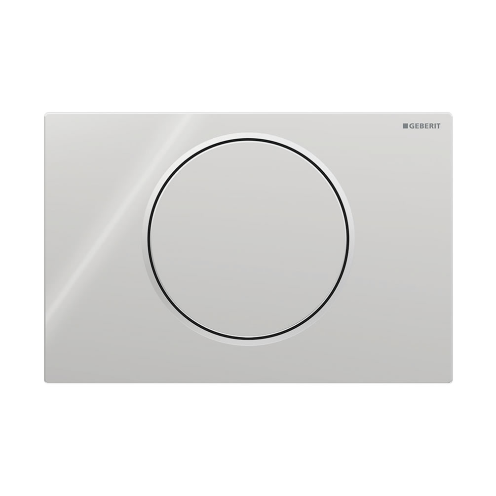 Cutout image of Geberit Sigma10 Round Gloss Chrome / Matt Chrome Single Flush Plate